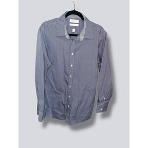 ❤️Gold Label Roundtree & Yorke Slim Fit Dress Shirt 17 33 Navy Check